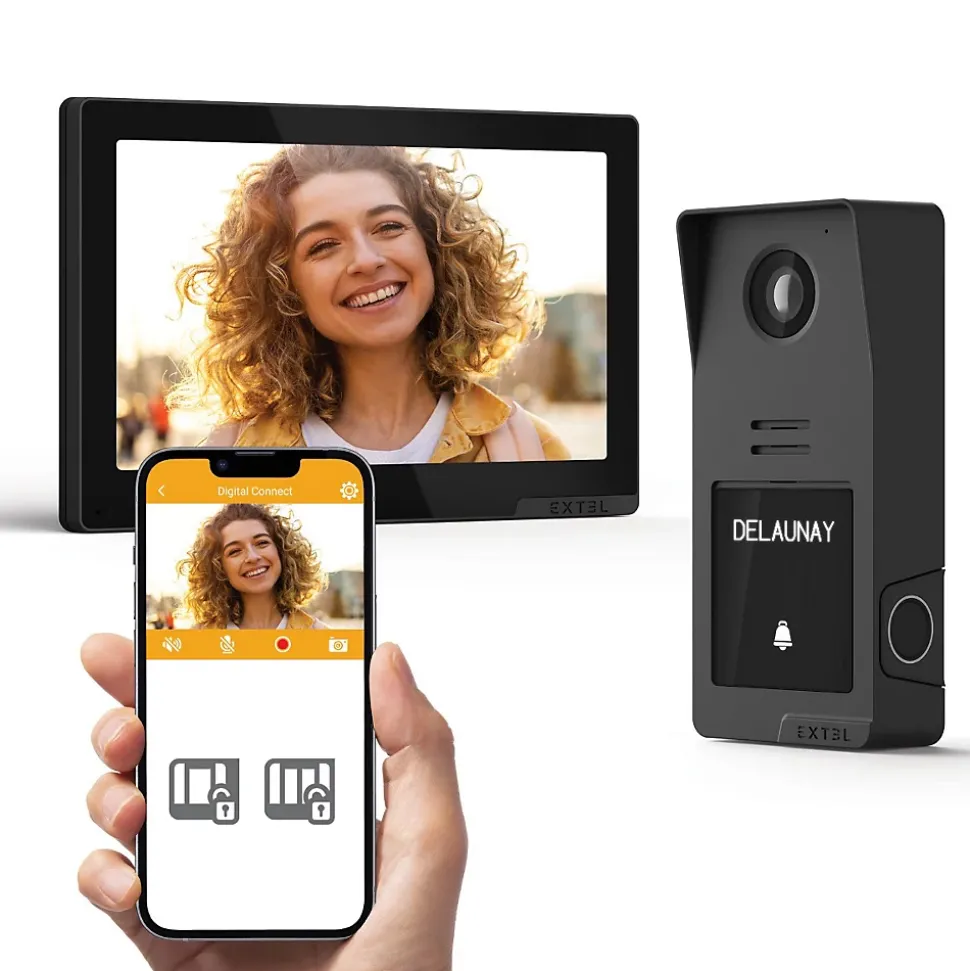 Kit visiophone filaire connecté Digital Connect + coque graphite