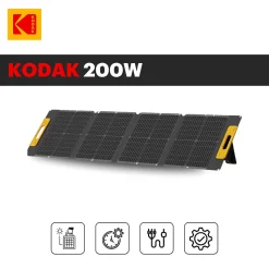 KODAK Kit Station d'Énergie Portable S600 + Panneau Solaire 200W - Batterie 551Wh - Multiport&Prises - Pour Camping, Urgences