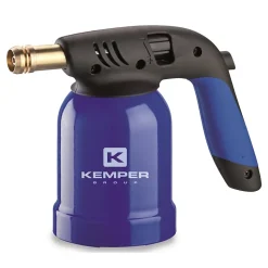 Lampe a souder Coque Acier allumage piezo + 8 Cartouches de gaz 190gr STOP GAZ Perçables KEMPER