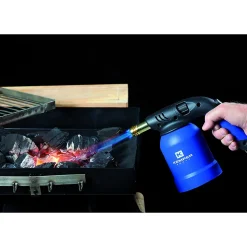 Lampe a souder Coque Acier allumage piezo + 8 Cartouches de gaz 190gr STOP GAZ Perçables KEMPER