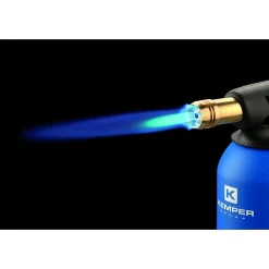 Lampe a souder Coque Acier Allumage piezo + 6 Cartouches de gaz 190gr STOP GAZ Perçables KEMPER