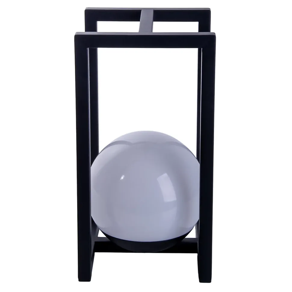 Lampe décoration LED KALI balcon terrasse table métal plastique noir LED fixes 30x16x16cm