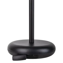 Lampe de table à accu PASI intérieur extérieur métal plastique noir intensité variable tactile fonction mémoire hauteur 26cm
