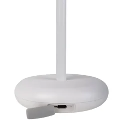 Lampe de table à accu PASI intérieur extérieur métal plastique blanc intensité variable tactile fonction mémoire hauteur 26cm