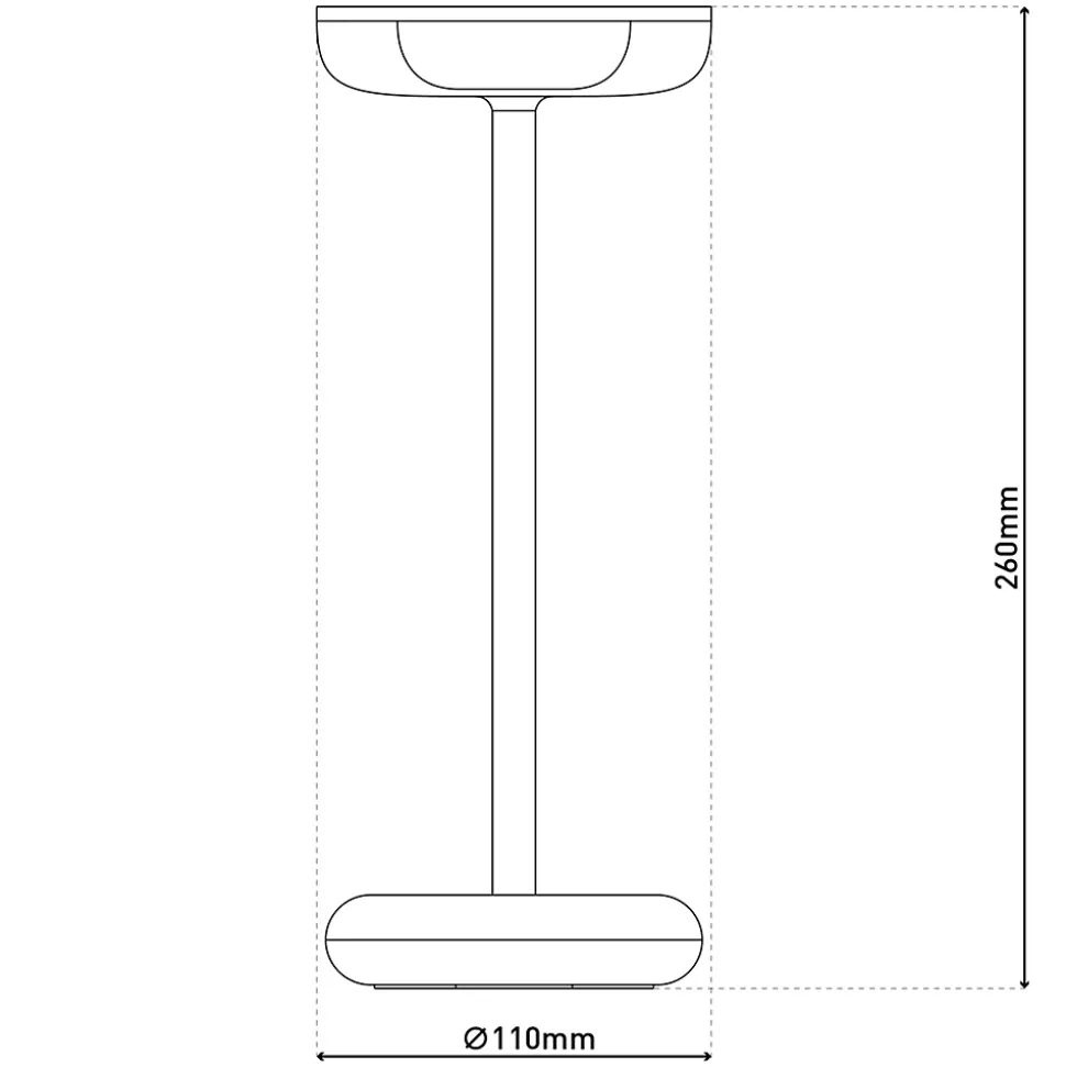 Lampe de table à accu PASI intérieur extérieur métal plastique blanc intensité variable tactile fonction mémoire hauteur 26cm