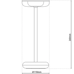 Lampe de table à accu PASI intérieur extérieur métal plastique rose intensité variable tactile fonction mémoire hauteur 26cm