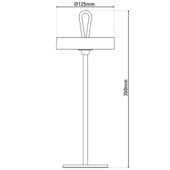 Lampe de table LED à accu magnétique pour l'extérieur et l'intérieur, en métal et plastique blanc, hauteur 36 cm