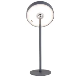 Lampe de table LED rechargeable magnétique 'ELLA' pour l'extérieur et l'intérieur, en métal et plastique gris, hauteur 35 cm