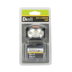 Lampe frontale LED 95 lumens Diall autonomie 10h fonctionne avec 3 piles AAA (LR03)