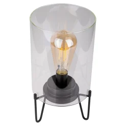 Lampe à piles 'LONNA' lampe de table pour l'extérieur, métal et verre, en noir, hauteur 28,5 cm