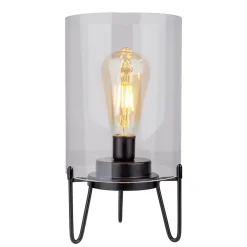 Lampe à piles 'LONNA' lampe de table pour l'extérieur, métal et verre, en noir, hauteur 28,5 cm