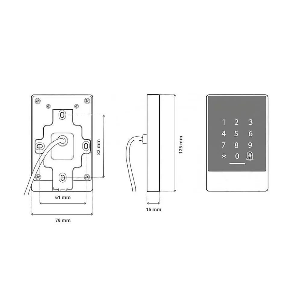 Lecteur biométrique de contrôle d'accès connecté locky-7d avec boitier métal à empreinte, code, badge et bluetooth