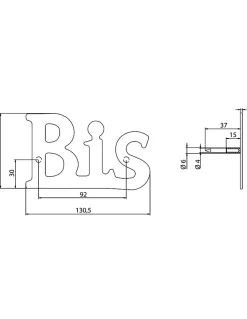 Lettre BIS inox H.76mm à visser - THIRARD