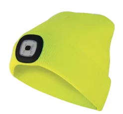 LIGHTHOUSE : Bonnet avec frontale LED rechargeable. Jaune fluo