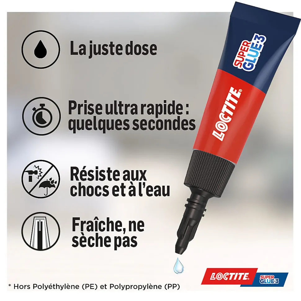 Liquide dose Loctite SG-3P 1g 3 pièces