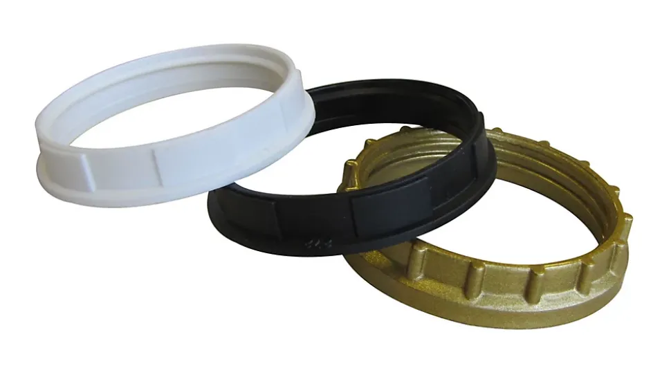 Lot 3 bagues de fixation pour abat-jour pour douille E27 Tibelec blanc noir or Ø48mm