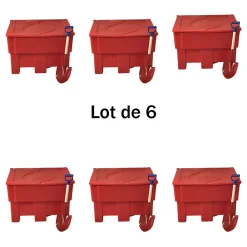 Lot de 6 bacs à sable 300l+ pelle