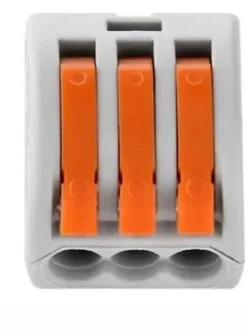 Lot de 5 bornes de connexion 3 fils avec levier