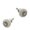 Lot de 2 butoirs acier gris et bague amortisseur blanche. Diamètre 30mm & hauteur 37mm. MADE IN FRANCE