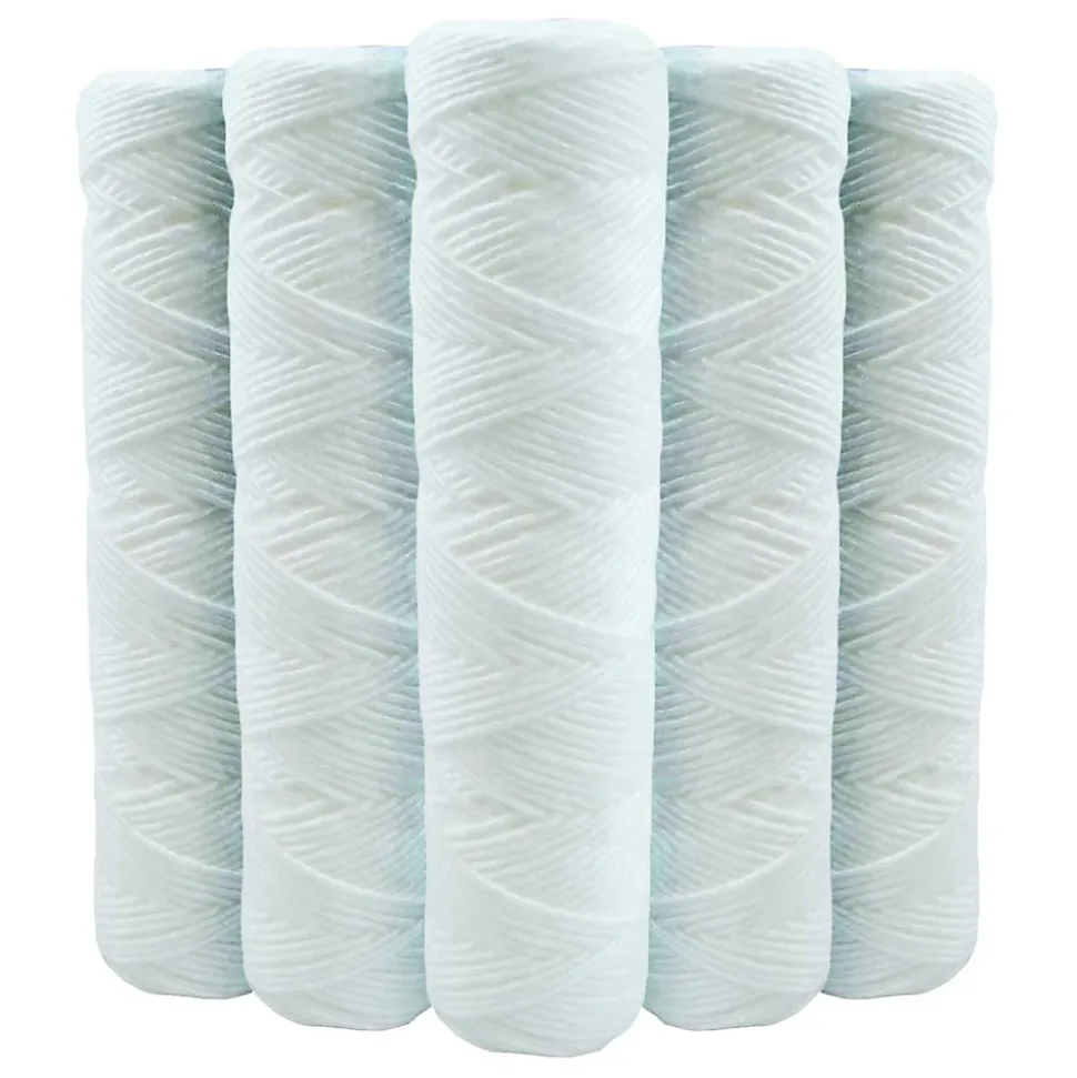 Lot de 5 Cartouches Bobinée Filtre à Eau Anti Sédiments 9 pouces 3/4 - 5 microns Compatibles Filtre 10 pouces