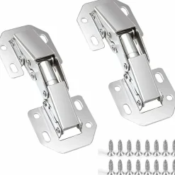 Lot de 4 charnières invisibles à 90 degrés pour portes d'armoires de cuisine, 77 mm