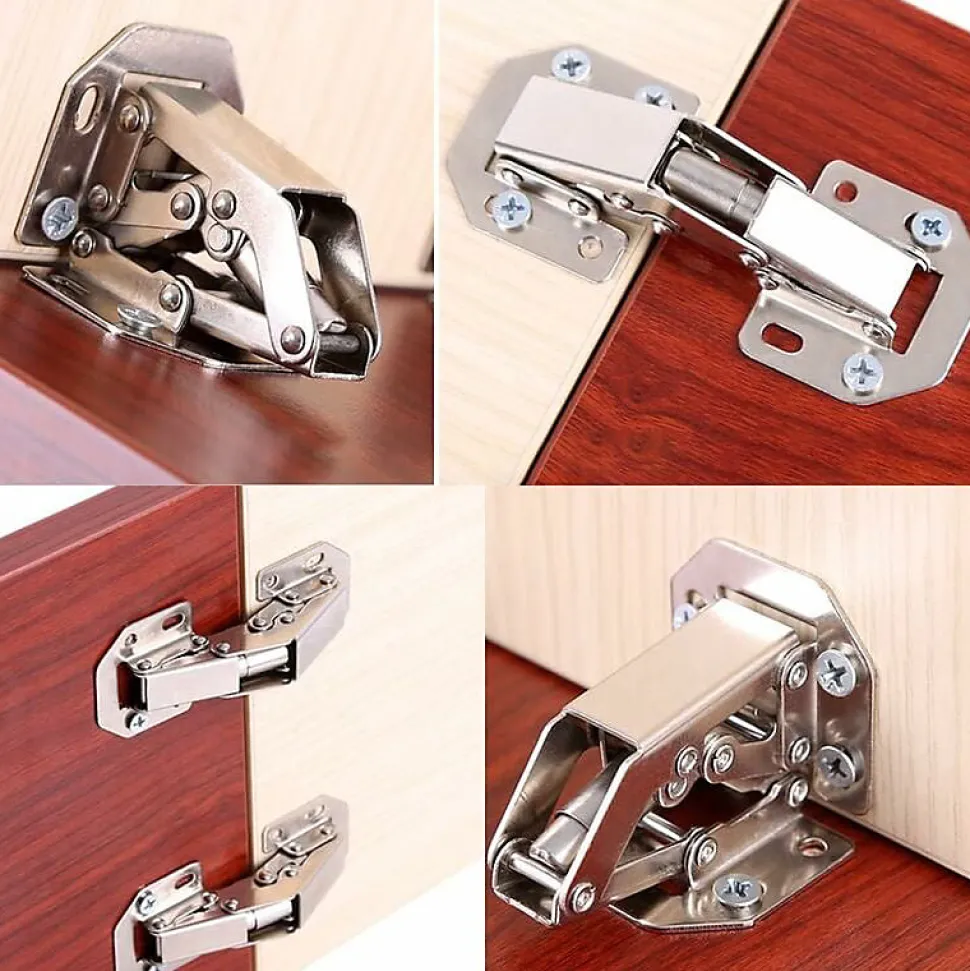 Lot de 4 charnières invisibles à 90 degrés pour portes d'armoires de cuisine, 77 mm