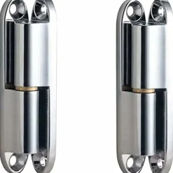 Lot de 2 charnières à visser en acier inoxydable pour portes, boîtes, abris de jardin, fenêtres, 80 mm