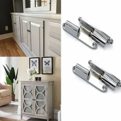 Lot de 2 charnières à visser en acier inoxydable pour portes, boîtes, abris de jardin, fenêtres, 80 mm