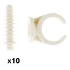Lot de 10 clips avec chevilles diamètre 20mm - Blanc - Zenitech