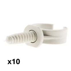 Lot de 10 clips avec chevilles diamètre 25mm - Gris - Zenitech