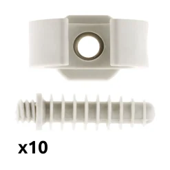 Lot de 10 clips avec chevilles diamètre 25mm - Gris - Zenitech