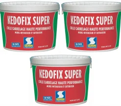 Lot de 3 colles pour Carrelage Haute Performance Kedofix Semin, Prêt à l'emploi, Intérieur/extérieur, seau de 20 kg