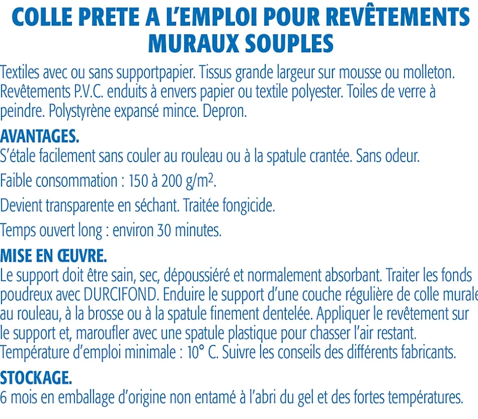 Lot de 5 Colles pour Toiles de Verre et Revêtements Muraux Légers Semin Sem Murale, Prêt à l'Emploi, Seau 5 kg