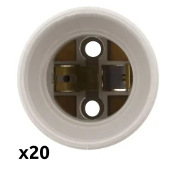 Lot de 20 douilles de chantier E27 - Blanc - Zenitech