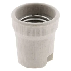 Lot de 4 douilles E27 porcelaine à vis - Blanc - Zenitech