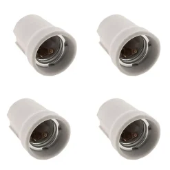 Lot de 4 douilles E27 porcelaine à vis - Blanc - Zenitech