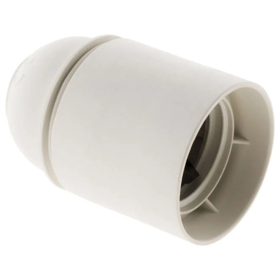 Lot de 2 douilles lisses sans bague E27 - Blanc - Zenitech