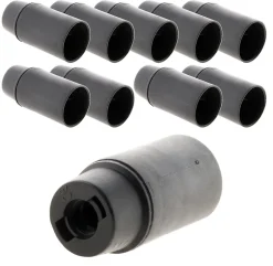 Lot de 10 douilles lisses sans bague E14 - Noir - Zenitech