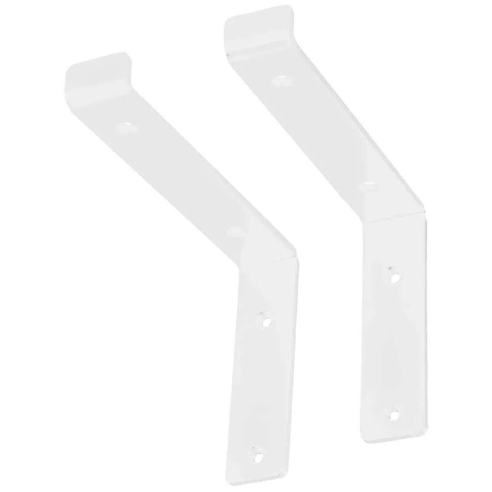 Lot de 2 Equerres d'Etagere murale support robuste en métal blanc