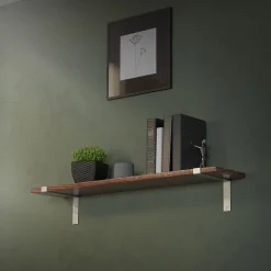 Lot de 2 Equerres d'Etagere murale support robuste en métal gris
