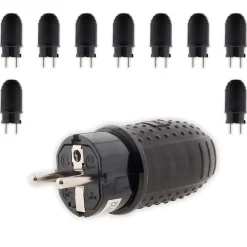 Lot de 10 fiches caoutchouc mâles 16A 2P+T - Zenitech