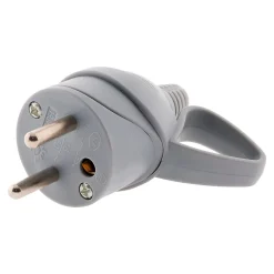 Lot de 10 fiches mâles anneau -16A 2P+T - Gris - Zenitech
