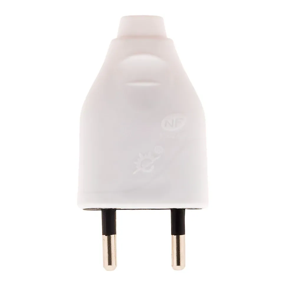 Lot de 10 fiches mâles 2P 6A - Blanc - Zenitech