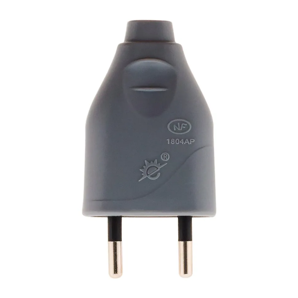 Lot de 10 fiches mâles 2P 6A - Gris - Zenitech