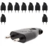 Lot de 10 fiches mâles 2P 6A latérales - Noir - Zenitech