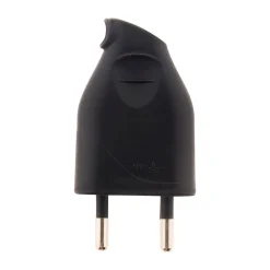 Lot de 10 fiches mâles 2P 6A latérales - Noir - Zenitech