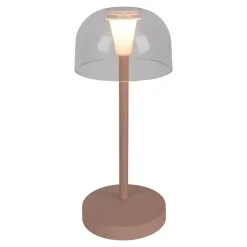 Lot de 2 lampes de table LED rechargeables Gomba extérieur intérieur métal plastique Frosted Almond hauteur 18,5cm