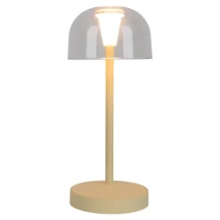 Lot de 2 lampes de table LED rechargeables 'Gomba' pour l'extérieur et l'intérieur, en métal et plastique jaune, hauteur 18,5 cm