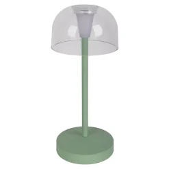 Lot de 2 lampes de table LED rechargeables 'Gomba' pour l'extérieur et l'intérieur, en métal et plastique menthe, hauteur 18,5 cm