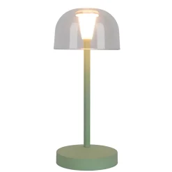 Lot de 2 lampes de table LED rechargeables 'Gomba' pour l'extérieur et l'intérieur, en métal et plastique menthe, hauteur 18,5 cm